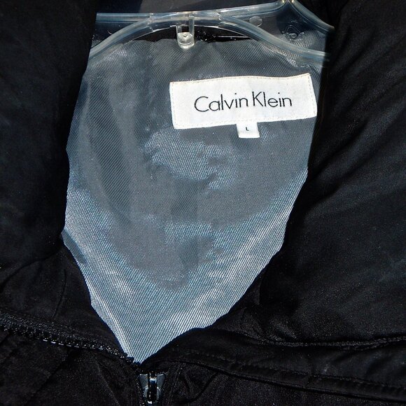 CALVIN KLEIN WOMEN'S  BLACK DOWN JACKET WITH HOOD SIZE L - Picture 5 of 7